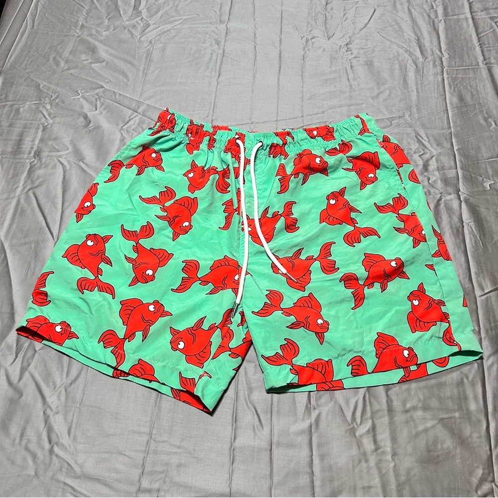 LIRA Goldfish Print Bathing Suit Swimming Trunks Shorts Mens size XL 36